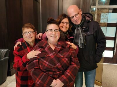 Lorinda with her mom Alida, and Tom’s daughter and son-in-law, Theresa and Tom.