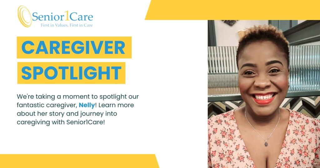 We're taking a moment to spotlight our fantastic caregiver, Nelly! Learn more about her story and journey into caregiving with Senior1Care!