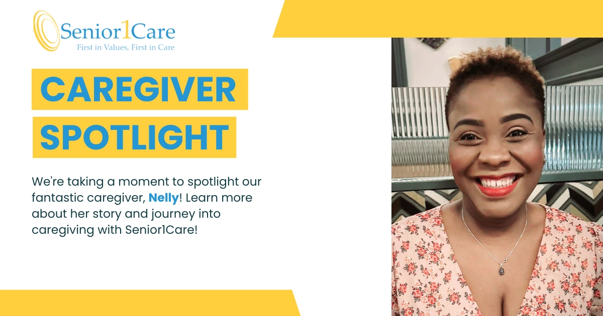 We're taking a moment to spotlight our fantastic caregiver, Nelly! Learn more about her story and journey into caregiving with Senior1Care!