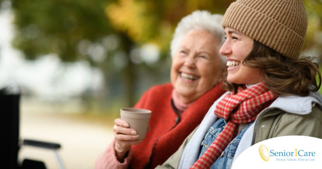 A caregiver enjoys a day of private duty care