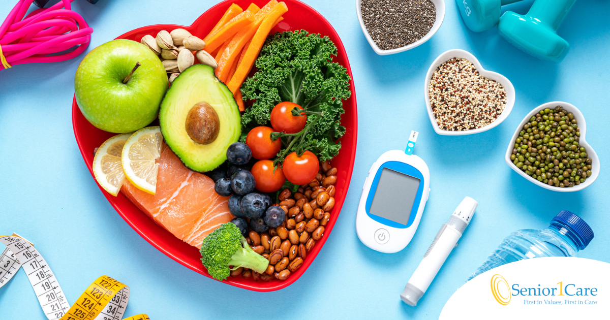 Caregiver’s managing blood sugar as part of senior home care services