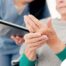 A caregiver provides in home care services to a senior with arthritis