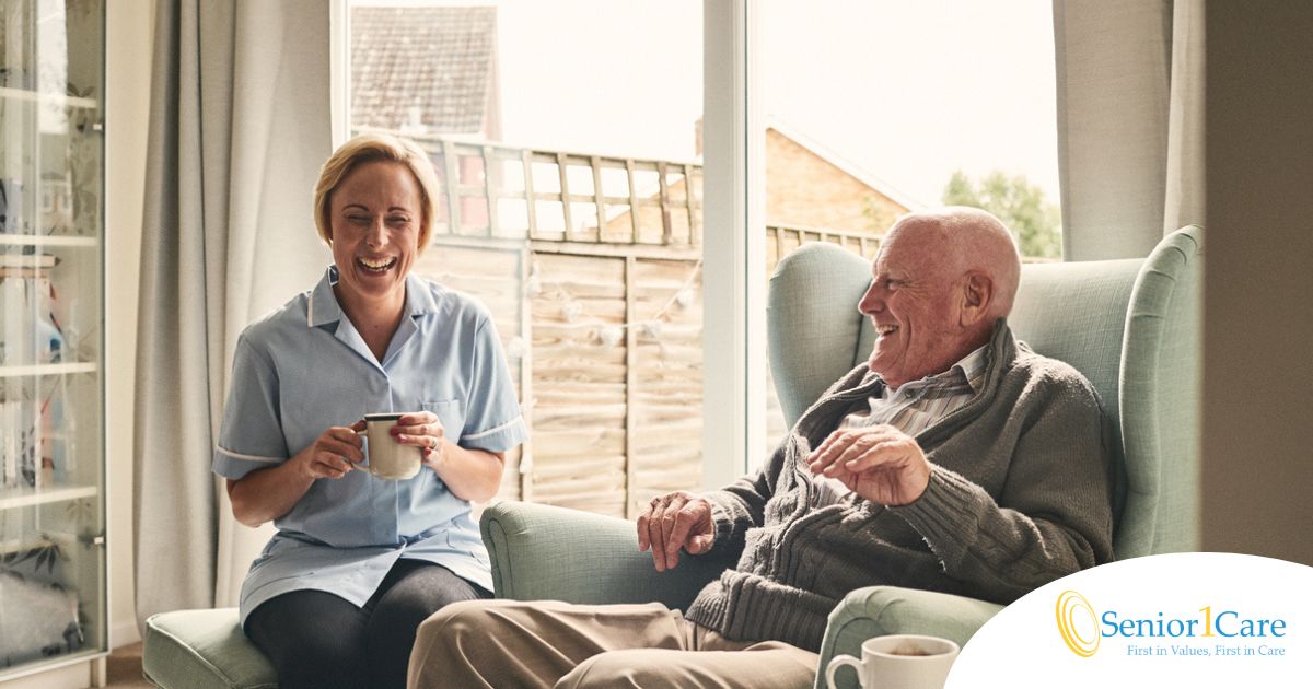A caregiver provides Memory Care at Home to a senior